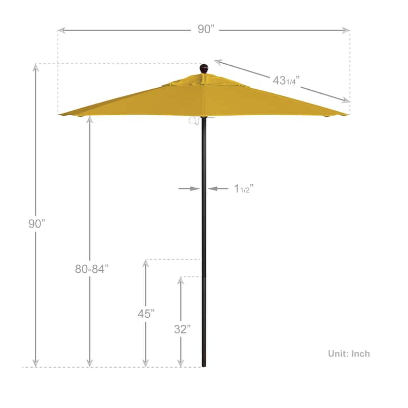 California Umbrella 7.5' Venture Series Patio Umbrella, Bronze Aluminum Pole Fiberglass Ribs Push Lift, Sunbrella Cilantro