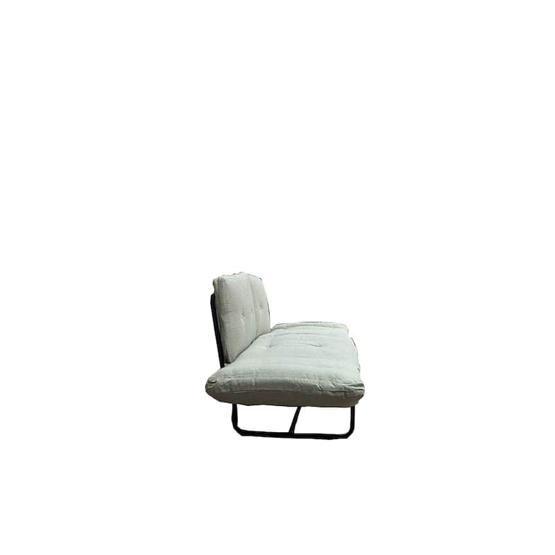 Metal Frame Futon Love Seat - Beige