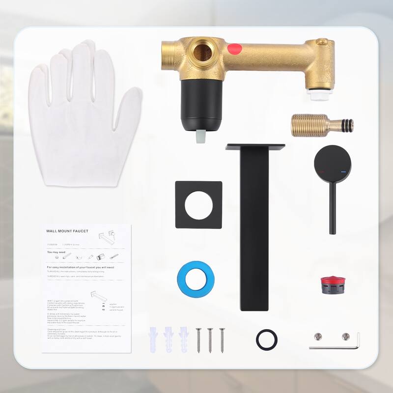 WOWOW Wall Mount Single Handle Bathroom Faucet in Modern