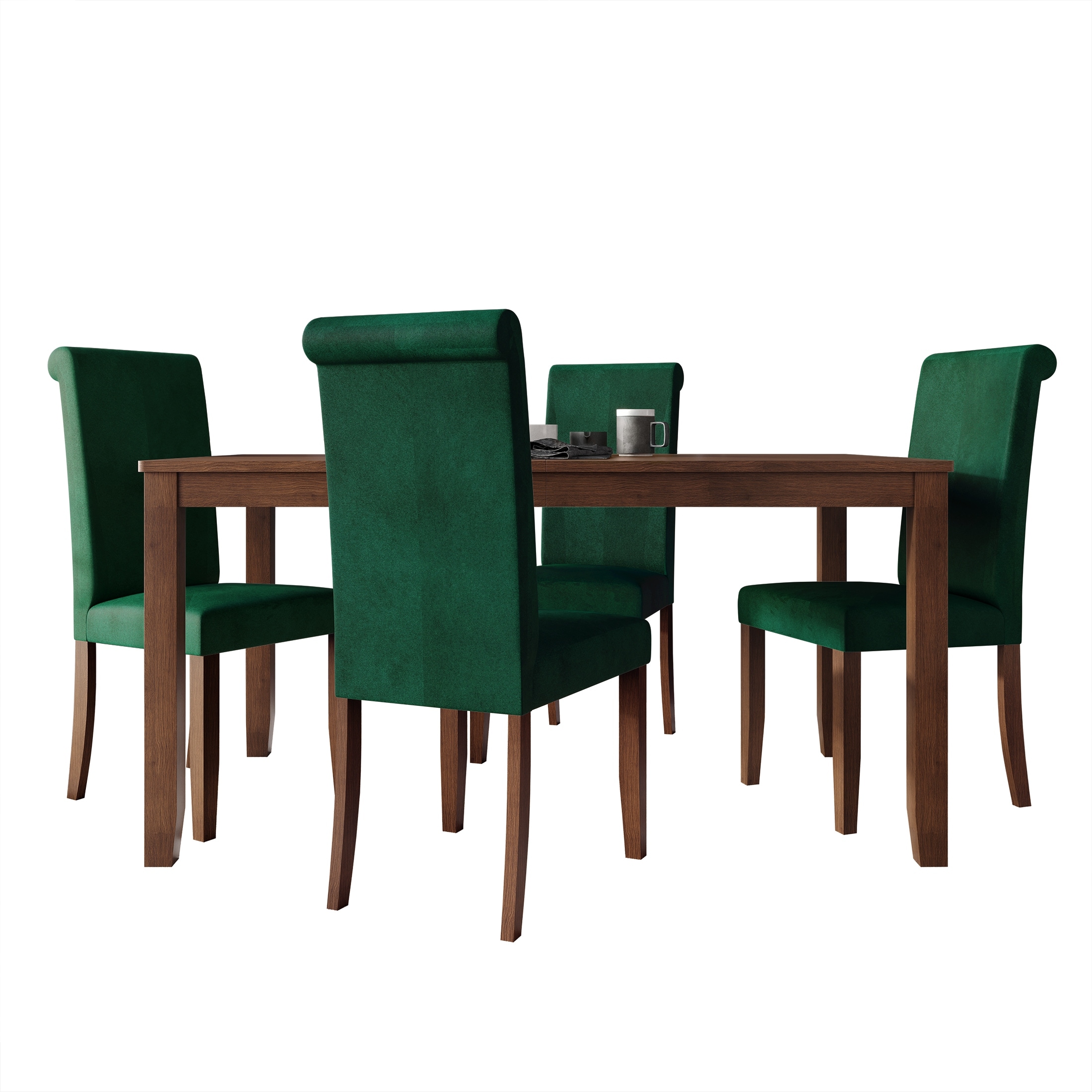 CraftPorch Simple 4 Pieces Dining Chairs with Elegance Table