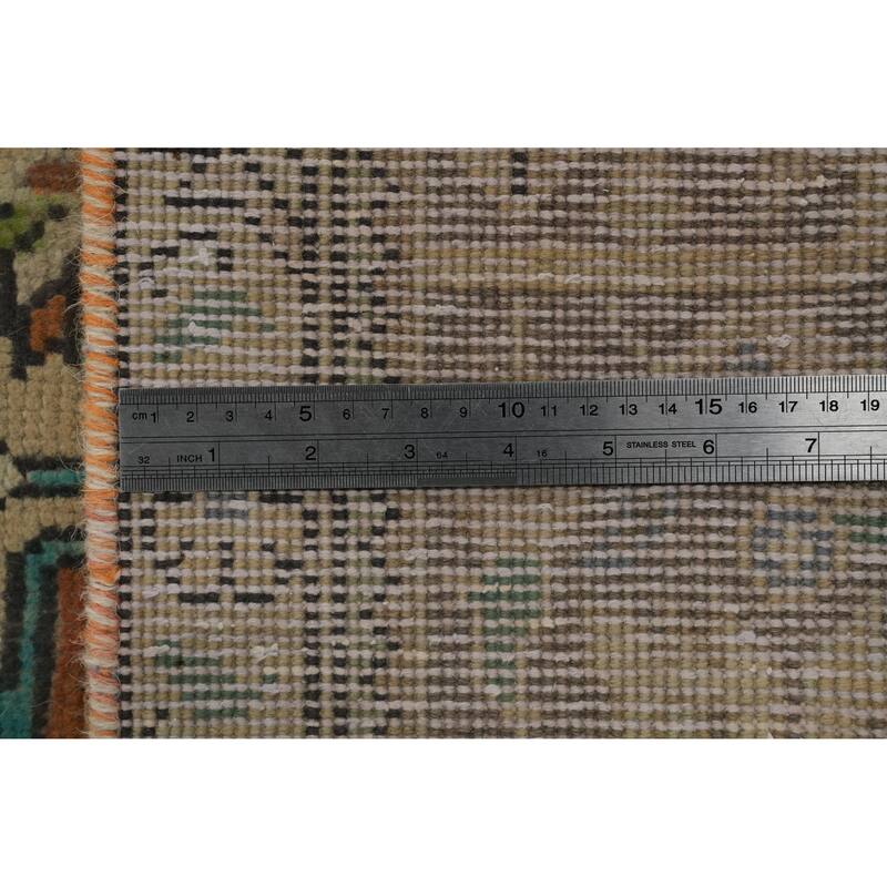 Hand Knotted Oriental 100% Wool Carpet Traditional Floral Beige & Ivories Tabriz Area Rug - 11' 1'' X 8' 0''