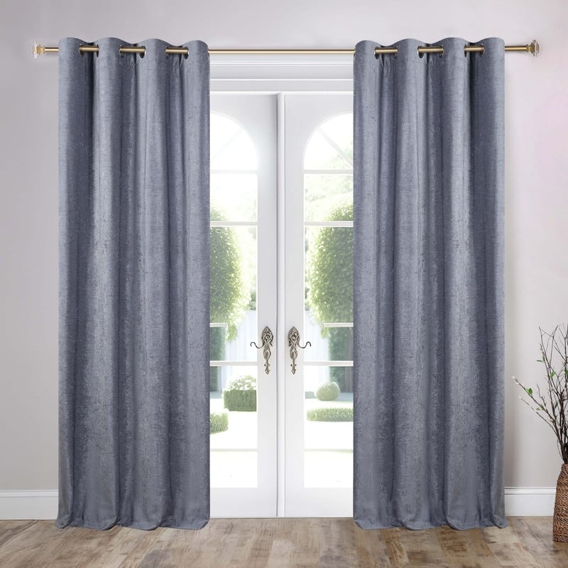 Superior Noor Semi-Blackout Chenille Grommet Curtains, Set of 2 Panels