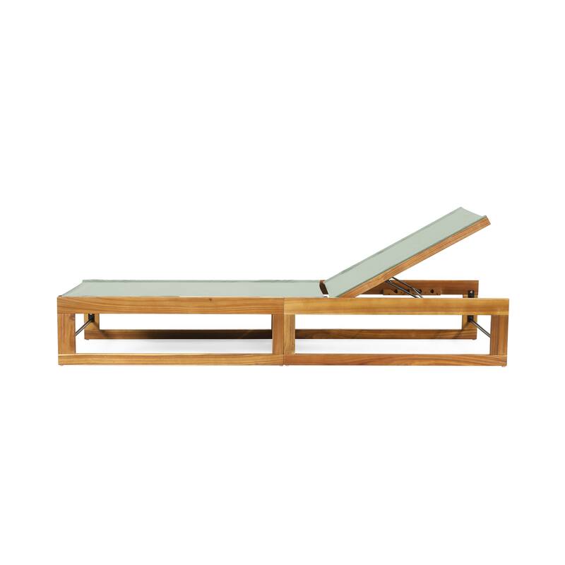 Emile Outdoor Mesh and Wood Chaise Lounge (Set of 2) by Christopher Knight Home