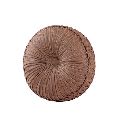 J. Queen New York Weston Terracotta Tufted Round Decorative Throw Pillow