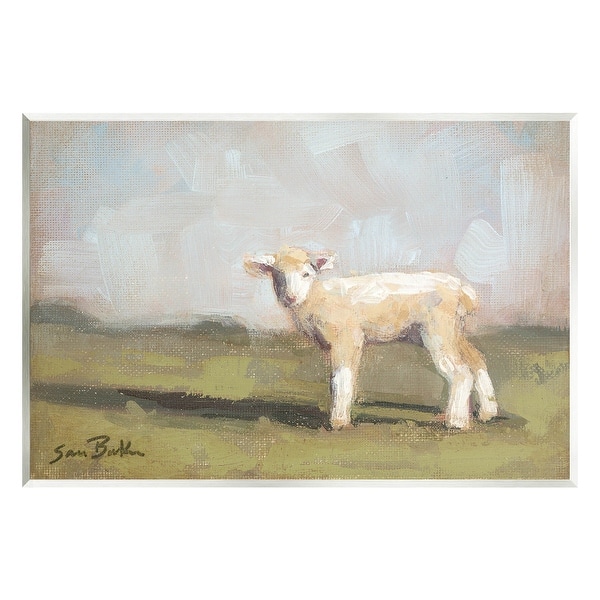 slide 2 of 8, Stupell Baby Lamb Farmland Animal Wall Plaque Art by Sara Baker 15 x 10