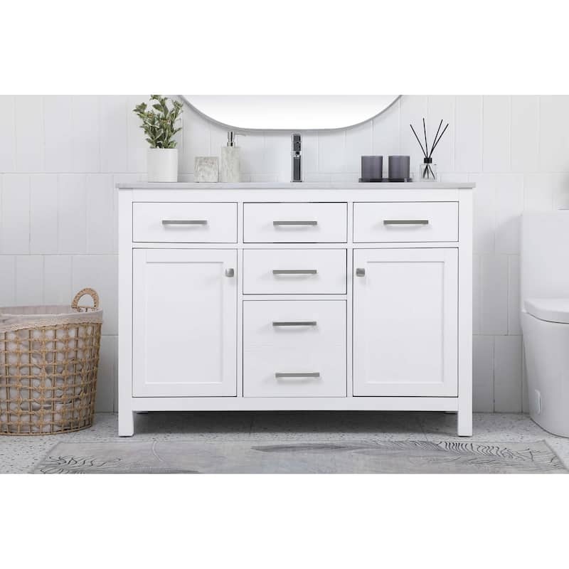 Elegant Lighting VF23348 Lewis 48" Free Standing Single Basin Vanity