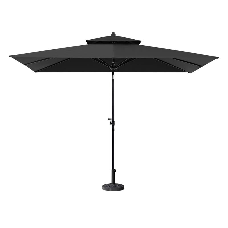 Crestlive Products 10 x 6.5 FT Rectangular Patio Market Umbrella with Black Base Included