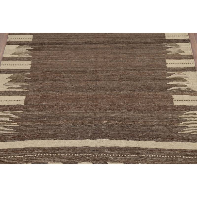 Nomadic Flat Weave Kilim Persian Area Rug Hand-Knotted Wool Carpet - 5'5"x 8'1"