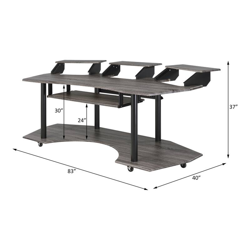 Versatile Music Studio Desk for Professional Production and Organization - Brown