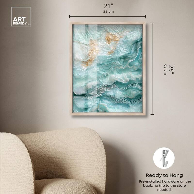 Teal Tiered Turbulence Shadowbox by Art Remedy