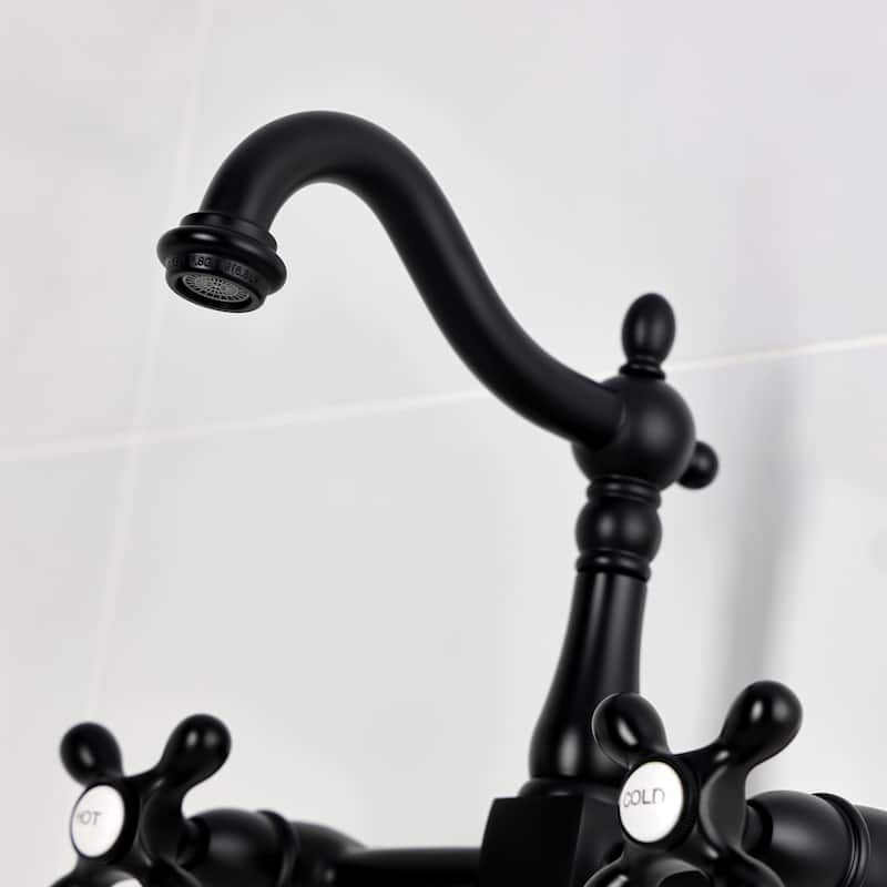 Heritage Two-Handle 2-Hole Wall Mount Bridge Kitchen Faucet