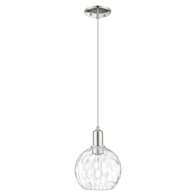 Innovations Lighting Endless Possibilities Arcadia - Athens Water Glass - 1 Light 8" Cord Hung Mini Pendant - Polished Nickel
