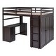 preview thumbnail 33 of 37, Muti-functional Full size Loft Bed with Drawers,Desk,and Wardrobe,Solid Construction