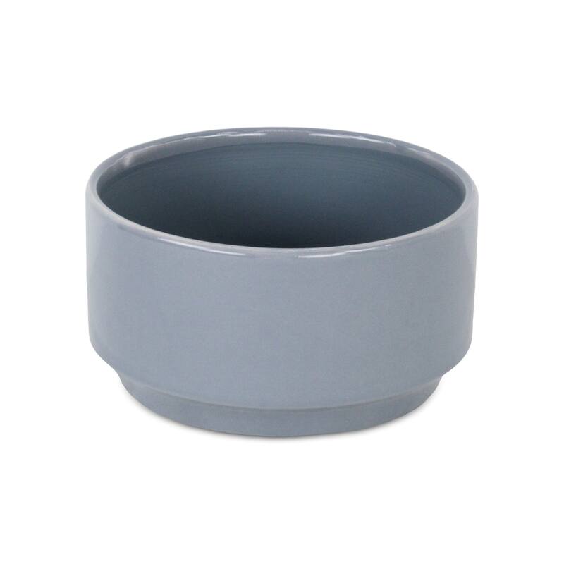 Elegora Wide Round Straight Side Ceramic Pot - Gray