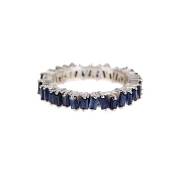 Genuine Blue Sapphire Baguette Ring