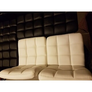 Porch & Den Galena Chrome and Faux Leather Height-adjustable Barstools (Set of 2)