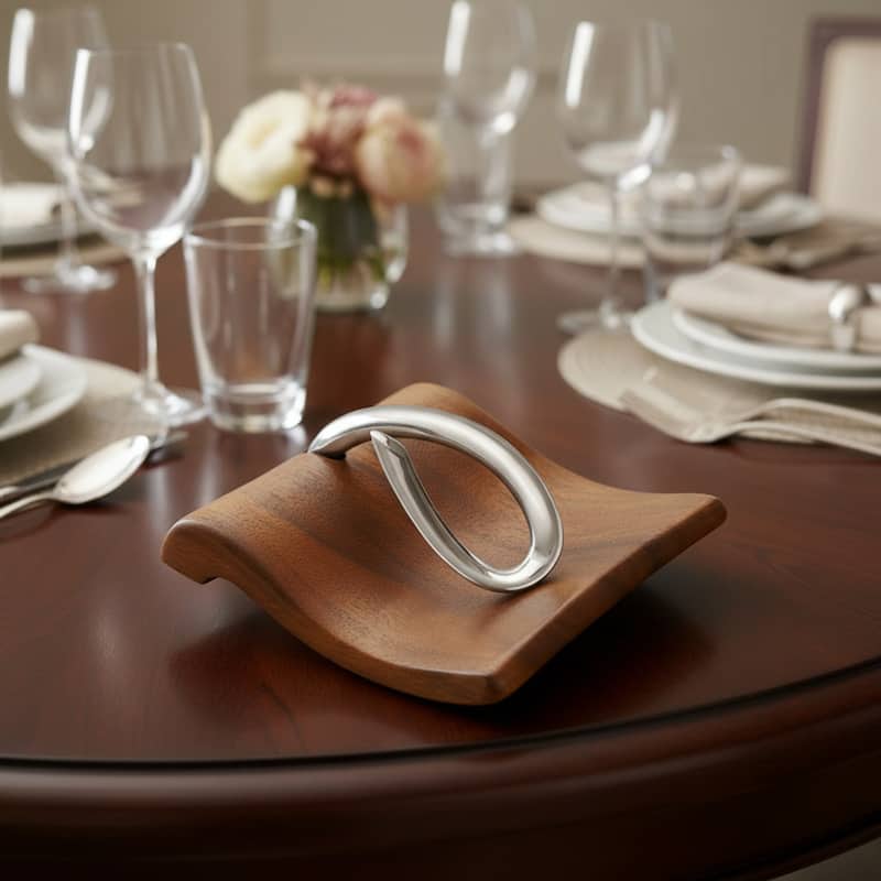 Nambe Breeze Napkin Holder - 9”L x 7.5”W