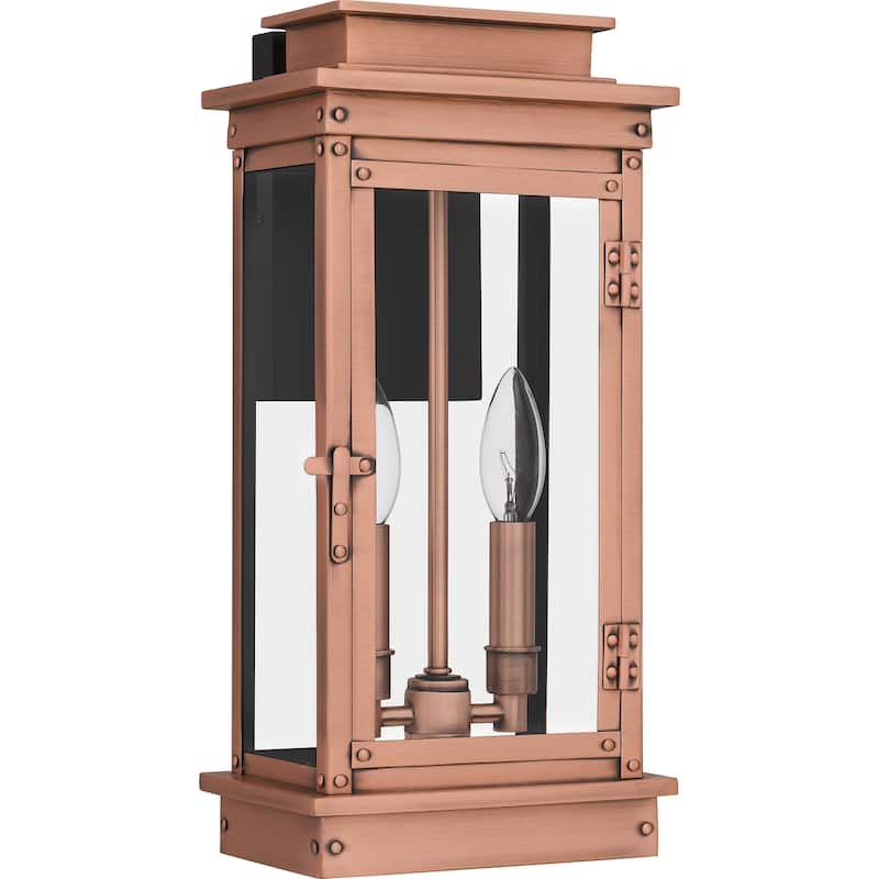 Noelle 2-Light Aged Copper Outdoor Wall Lantern