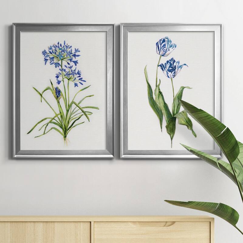 Blue Lively Botanical I Premium Framed Print - Ready to Hang - Multi-Color