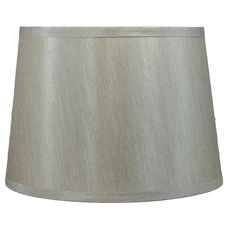 French Drum Faux Silk Lamp Shade, 10" Top, 12" Bottom, 8.5" Slant - Champagne