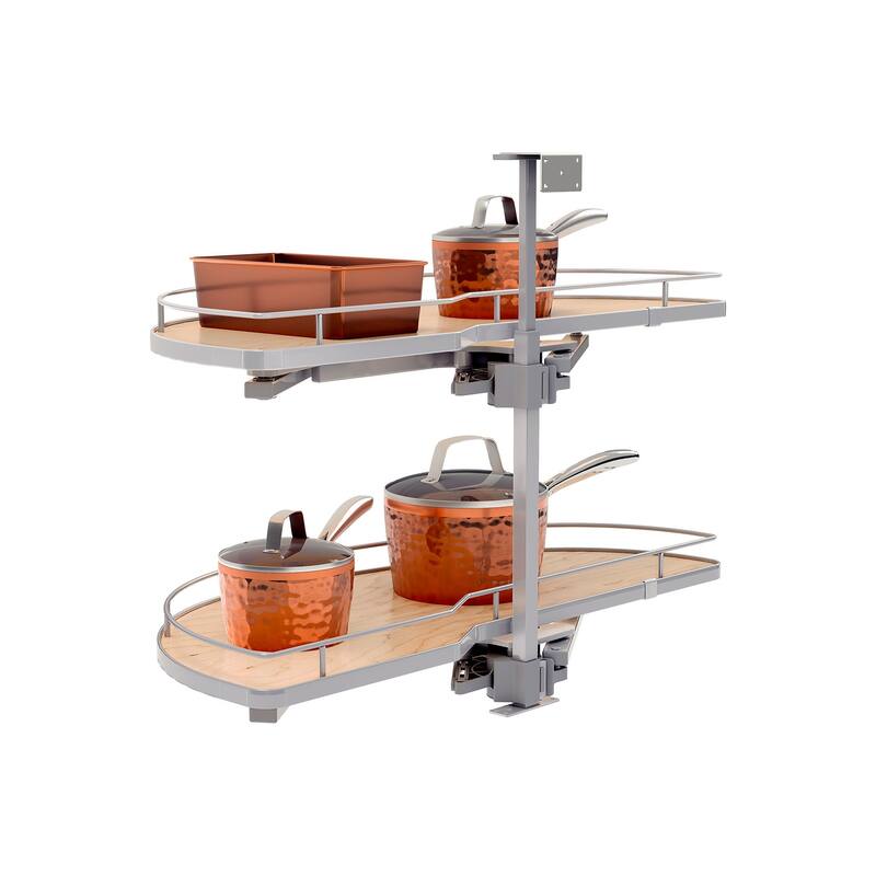 Rev-A-Shelf 587-18-L Modern 38-7/16" Pull Out and Pivot Two Tier Solid