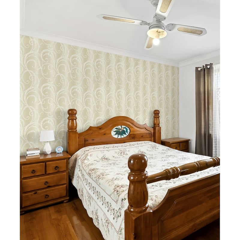 Seabrook Designs Senna Scrolls Unpasted Wallpaper