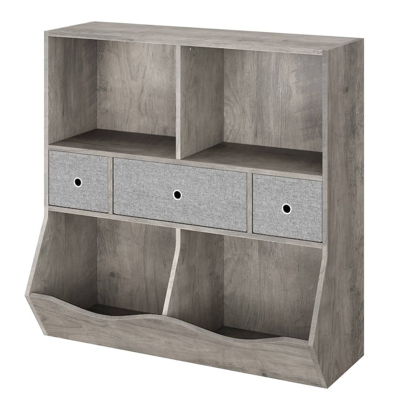Multifunctional Bookshelf with 3 Drawers and Toy Storage Chest - N/A