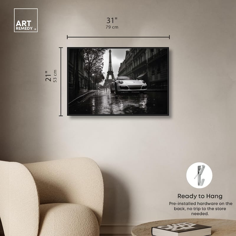 Driving in the Rain Paris Canvas by Art Remedy