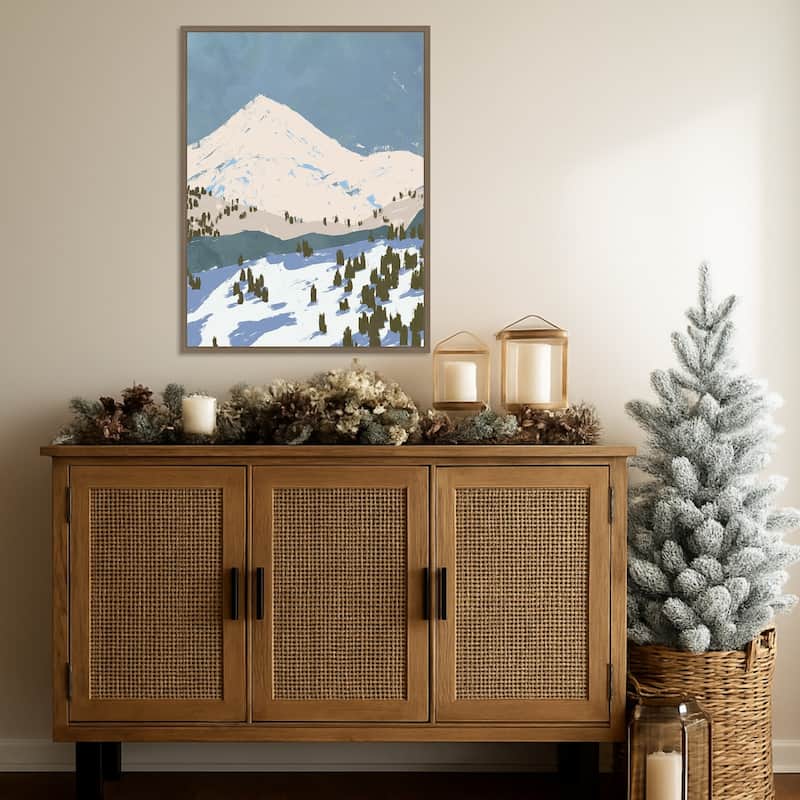 Bunny Slopes II by Jacob Green Framed Canvas Wall Art Print - Sylvie Dark Gold