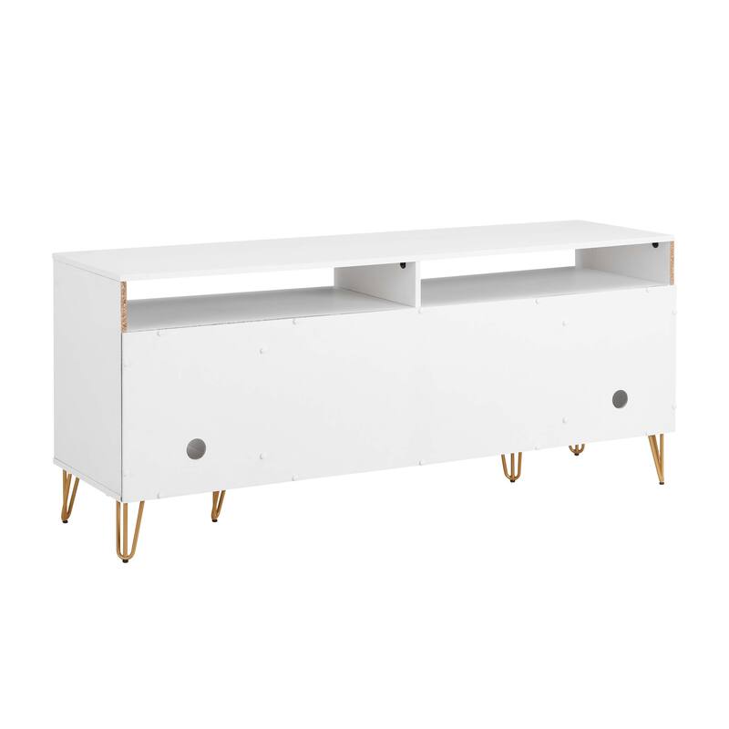 Manhattan Comfort Dumbo Mid-Century Modern TV Stand with 6 Shelves