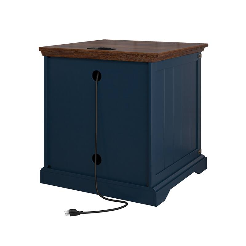 Farmhouse End Table with Charging Station - 25" in Height