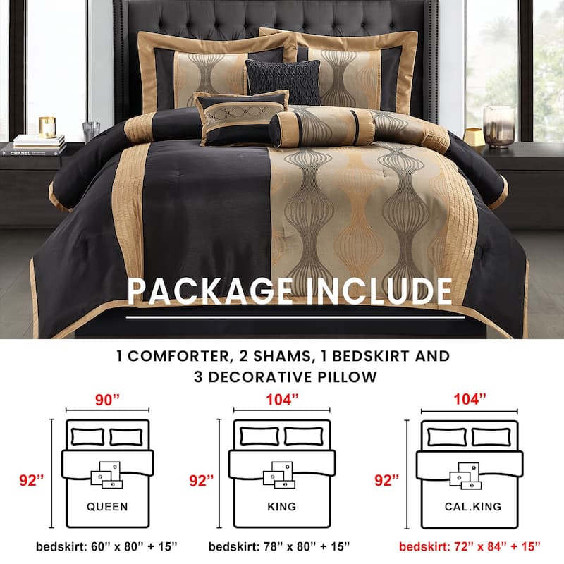 Nanshing Daniella 7-Piece Modern Geometric Comforter Set