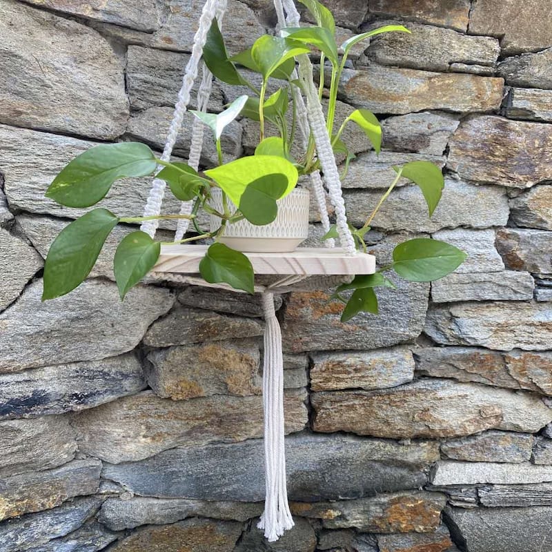 10X10" Macrame Hanging Shelf