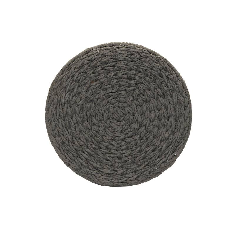 Household Essentials Handwoven Barrel Wicker Storage Basket Side Table - 17.0"L x 17.0"W x 19.0"H