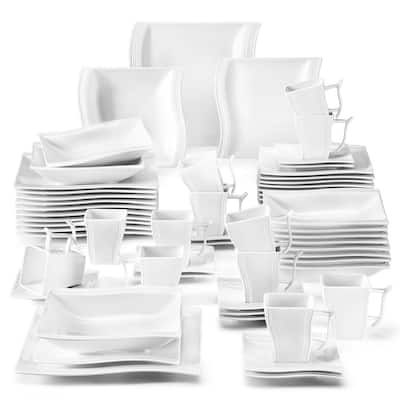 MALACASA Flora 60-Piece Porcelain Dinnerware Set, Service for 12