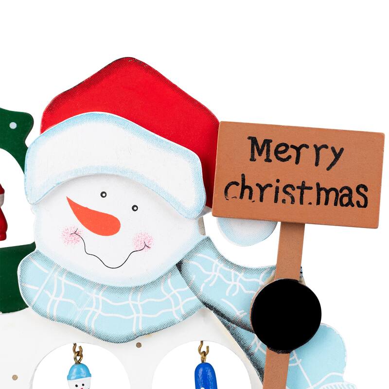 Snowman Cut-Out with Miniature Ornaments Merry Christmas Decoration - 10.25"