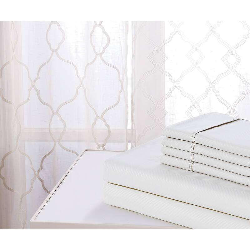 Rayon from Bamboo 4 Piece Luxury Chevron Embossed Sheet Set