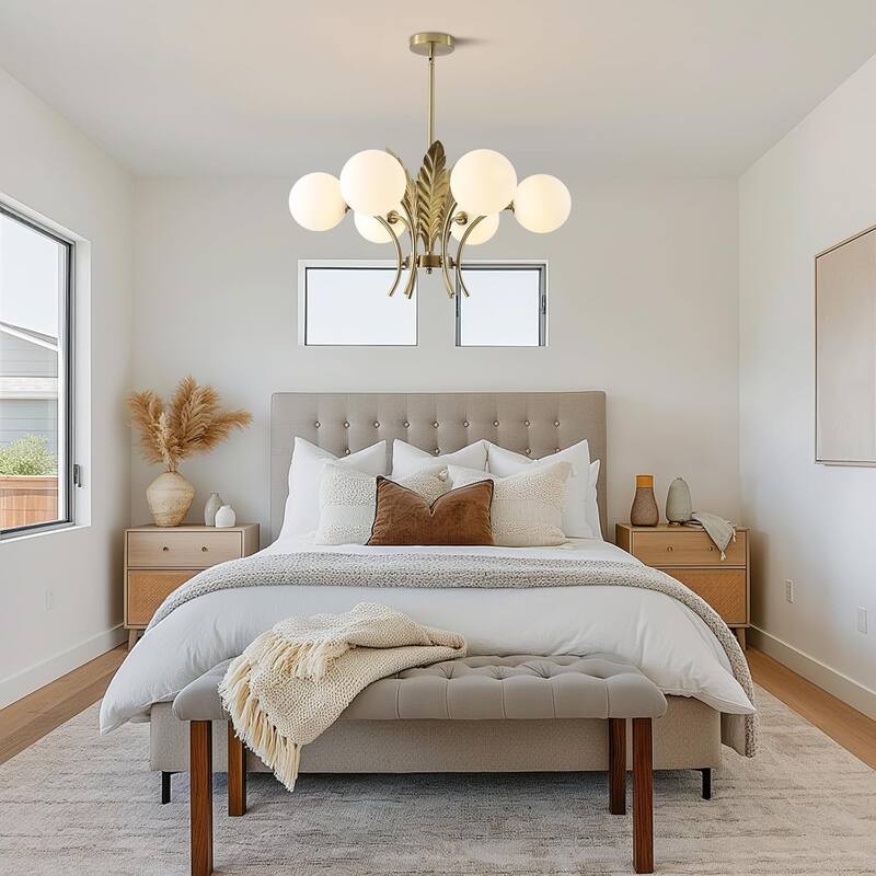 6 light chandelier light white pendant light flush metal mount light