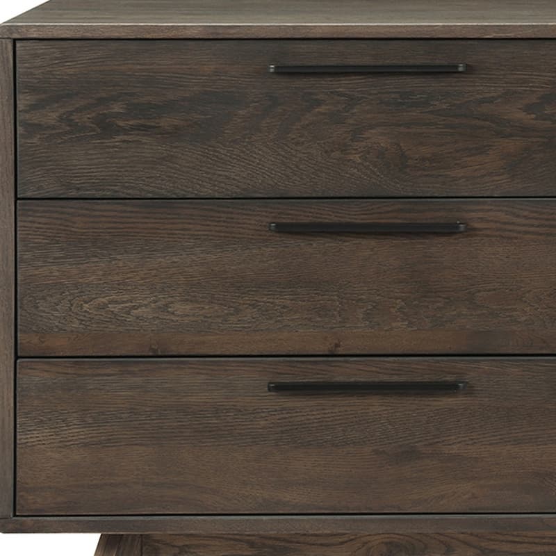 HomeRoots 63" Dark Brown Solid Wood Six Drawer Double Dresser