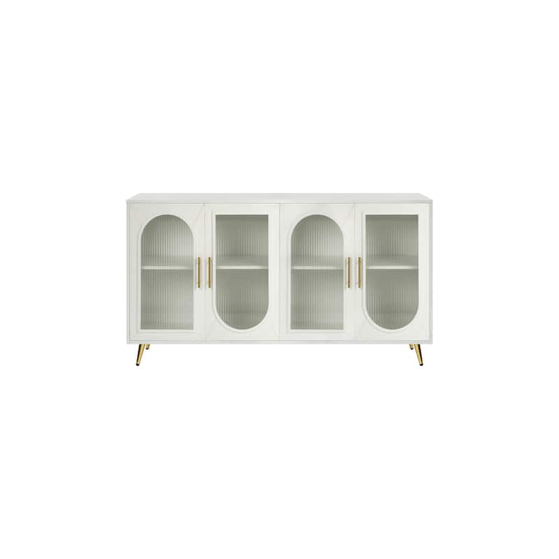 TV Stand for 65+ Inch TV, Wood TV Stand with Storage Cabinet & Adjustable Shelves, Media TV Console for Living Room Bedroom