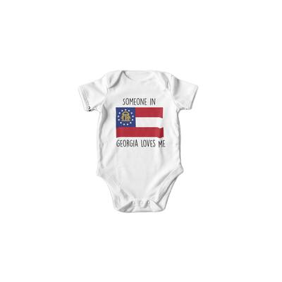 Georgia Flag Love - Baby Boy Girl Clothes Infant Bodysuit Funny Cute Newborn