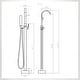 preview thumbnail 16 of 27, Floor Mounted Single Handle Clawfoot Tub Faucet with Hand shower - 8" x 48"