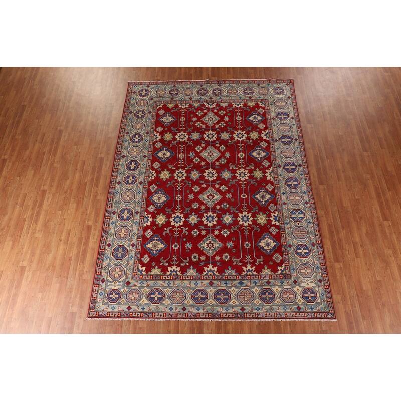 Red Kazak Oriental Area Rug Handmade Wool Carpet - 8'5"x 11'5"