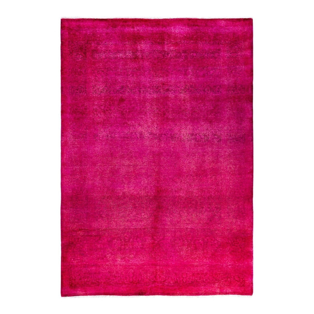 Fine Vibrance One-of-a-Kind Hand-Knotted Area Rug - Pink, 4' 1" x 6' 2" - 4' 1" x 6' 2"