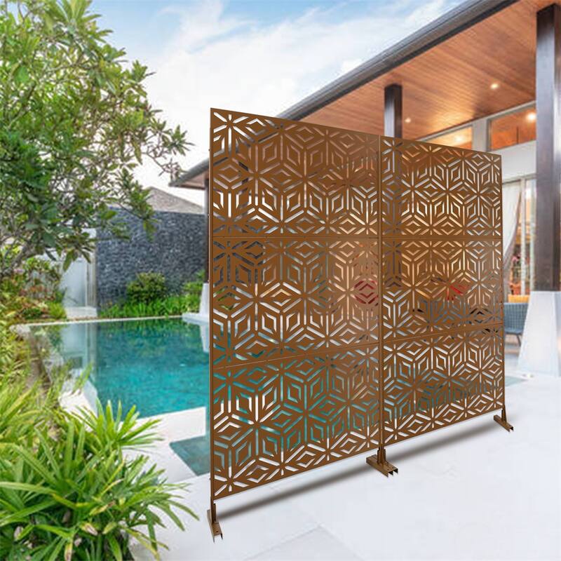 Outdoor & Indoor Privacy Screen Metal Privacy Screen 76" H×48" W