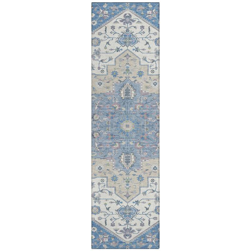 Machine Washable Indoor/ Outdoor Traditional Kolkata Chantille Rug