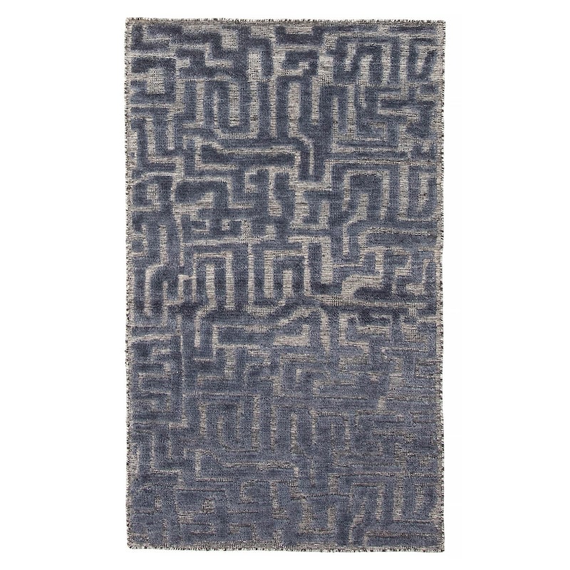 ECARPETGALLERY Hand-knotted Tangier Navy Wool Rug - 2'11 x 4'11 - Dark Navy - 2'11 x 4'11