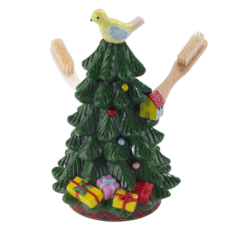 Spode® Christmas Tree Tartan Toothbrush Holder - Multicolor - Toothbrush Holder