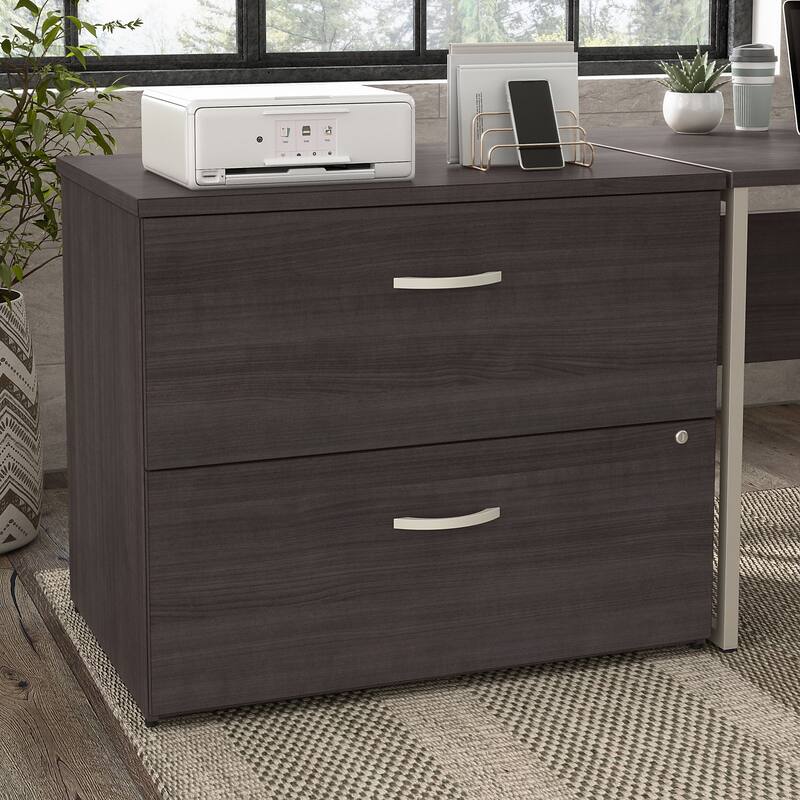 Hybrid 2 Drawer Lateral File Cabinet by Bush Business Furniture - Storm Gray