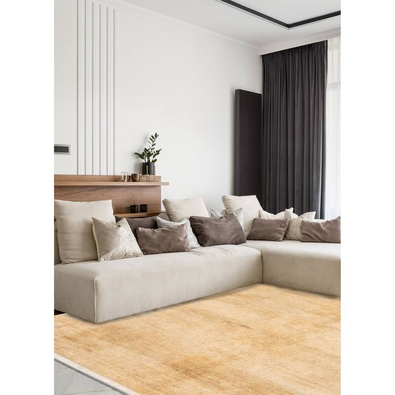 ECARPETGALLERY Hand-knotted Opulence Khaki Jute Rug - 4'7 x 5'9